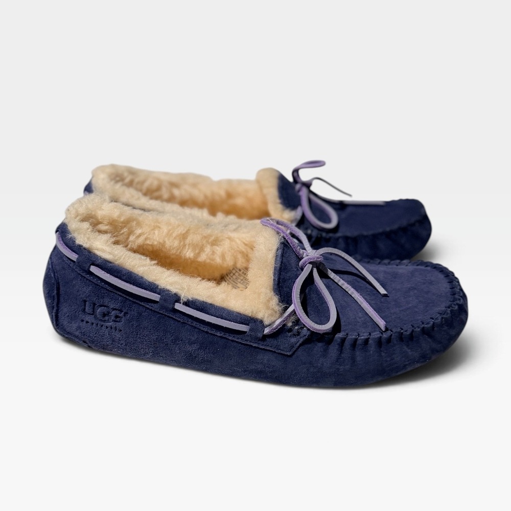 UGG Dakota Slipper 5612 Womens 11 Peacoat Blue Suede Wool Lined